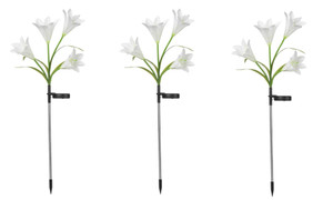 NEW 3pcs LED solar lily lantern for outdoor lawn 5141