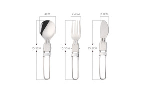 NEW   three-piece set Stainless Steel Camping Folding Knife Fork Spoon Set  5173