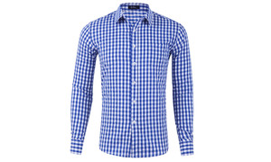 NEW   Cotton Small Plaid Large Size Long Sleeve Men's Shirts Cross-border Men's Clothing 5212