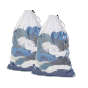 NEW  2PCS Large 60x80cm Mesh Laundry Wash Bags with Drawstring 5281