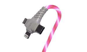 NEW 1 meter three-in-one first-class optical data cable (support data transmission + 40w super fast charge)  5286