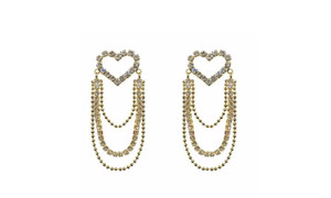 NEW  Love tassel women's earrings delicate earrings earrings niche peach heart earrings5363