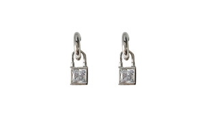 NEW Lock Zircon Stud Earrings Silver Stud Earrings  5394