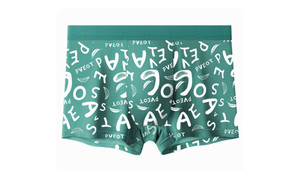 NEW  four-piece set Men's Boxer Shorts Printed Letters Mid Waist Breathable Thin Boxer Shorts  5397