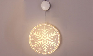 NEW 16-24cm Disc Hanging Light LED Christmas Lantern Bell Snowflake Battery Light String Room  5431