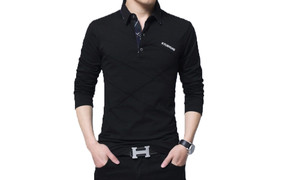 NEW Men's Long Sleeve Printed Cotton T-Shirt 0394