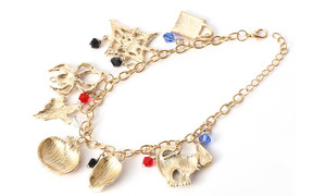 NEW Halloween Bracelet Pumpkin Head Spider Bat Ghost Pendant Ornament 5632