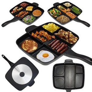 Non-Stick Divided Meal Skillet Grill Fry Oven Dishwasher Safe