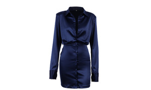 NEW Autumn long-sleeved shirt dress slim bag hip short skirt temperament women clothing 5679