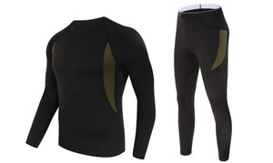 NEW Outdoor fleece thermal underwear suit functional underwear cycling fitness outdoor sports suit 5725