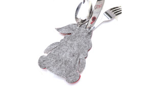 NEW 6PC Christmas decoration cartoon faceless doll forest man doll knife and fork set 5761