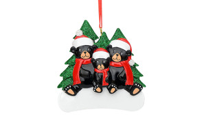 NEW Christmas Resin Wearing Santa Hat Black Bear Christmas Decoration Pendant 5767