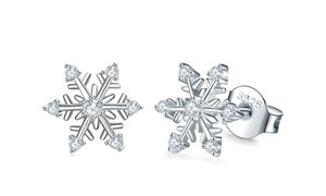 NEW 925 Sterling Silver Snowflake Stud Earrings 5776