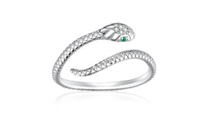 NEW Women's cold style diamond set snake opening adjustable ring 5796