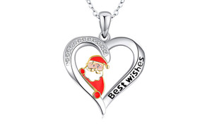 NEW Christmas Gift Fashion Santa Heart Pendant Necklace 5798