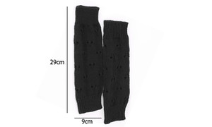 NEW Autumn and winter love jacquard knitted wool arm warmers medium length open finger gloves 5800