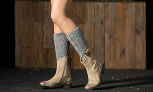 NEW Autumn & Winter Knitted Leg Warmers Boot Covers Diamond Gold & Silver Thread Sock Covers 5804