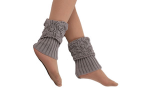 NEW Women's Winter Warm Socks Boot Covers Hollow Knitted Woolen Leg Warmers 5807