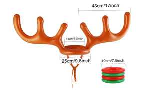 NEW Children's Christmas inflatable reindeer antler hat with ring 5842