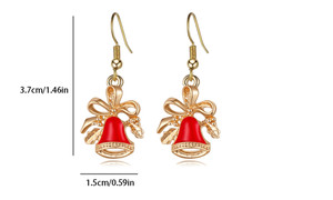 NEW Father Christmas cartoon with delicate bells earrings 5843