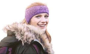 NEW Soft fleece open hairband sports warmth and cold protection ponytail headband 5845