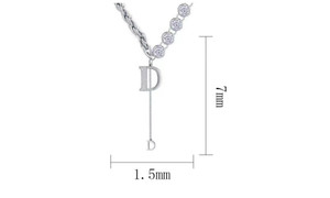 NEW Autumn/Winter Steel Titanium Zirconia Letter D Necklace Sweater Accessory Necklace 5866