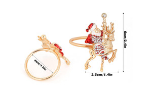 NEW 6-Pack Christmas Reindeer Napkin Holder Restaurant Hotel Decoration Santa Napkin Ring 5877