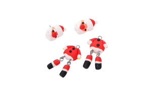 NEW Fashion personalised creative cartoon Father Christmas soft ceramic earrings 5886