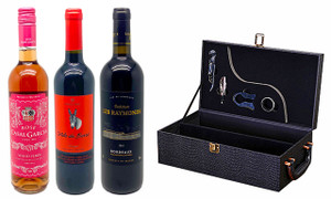 Luxury Wine and Leather Box Accessory Gift Bundle