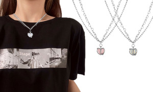 NEW Split love multi-layer zircon necklace female clavicle chain  6066