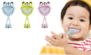 NEW Children's U-shaped toothbrush 2-12 years old silicone soft bristle toothbrush baby oral cleaning set   6074