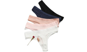 NEW 5pcs Soft Solid Colour Thong 6086