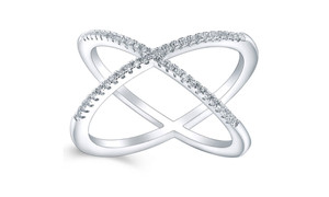 NEW   Classic cross design micro-set network ring  6021
