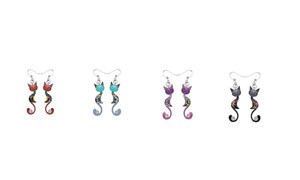 NEW Colorful kitten earrings 6151