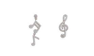 2302 NEW Asymmetric earrings with diamond notes 6165