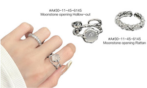 New-Opal irregular natural stone ring6145