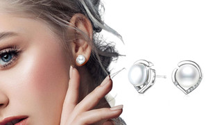 2302  NEW  Shell heart-shaped pearl earrings 6195
