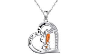 2302  NEW  Lovely Little Rabbit Carrot Lettering necklace Pendant  6301