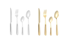 2302  NEW  Vintage ceramic handle stainless steel knife, fork and spoon Western restaurant steak knife, fork and spoon 4-piece set  6313