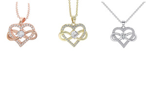 2303  NEW Infinite Symbol 8-character Heart Bow Love Necklace    6336