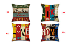 2303  NEW 4pcs  Vintage Mediterranean hand-painted letter pillowcase  6351