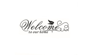 2303 NEW Welcome To Our Home Butterfly Home Decoration Carved Wall Sticker  6601