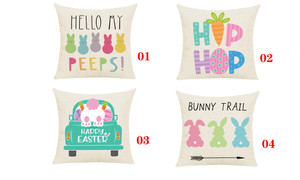 2303  NEW  4PCS Easter Cartoon Cute Rabbit and Radish Sofa Cushion Cover  6381