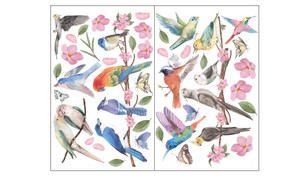 2303 NEW Spring Colored Branches, Flowers, Birds, Butterflies, Static Glass Stickers, Window Glass, Window Wall Stickers 6621
