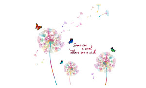 2303 NEW Colored Dandelion Butterfly Room Living Room Bedroom Decorative Wall Decal 6623