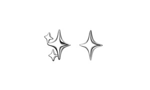 2303 NEW  Sterling Silver Four Point Star Earrings Star Earrings 6630