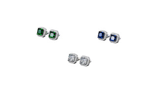 2303 NEW Exquisite square full diamond lady earrings 6407