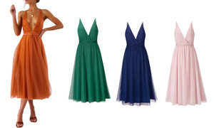 2303  NEW  Strap Dress Sexy Mesh Flowering Dress Dress Bridesmaid Dress 6707