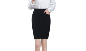 2304  NEW Hip Wrap Skirt Half Skirt High Waist Slim Fit Slim Pocket Middle Elder Black Skirt 6842