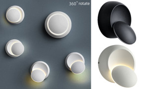 2305 NEW 360 degree rotating circular bedside lunar eclipse 5w warm light wall lamp 7027